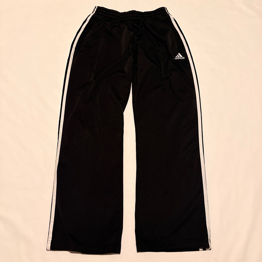 Adidas Track Pants Men Small Black 2010 Three Stripe Athletic Sweatpants